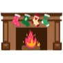 Yule Log Fireplace & Stockings